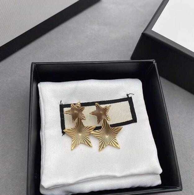 Vintage Rvs Pentagram Stud Dames Goud Kleur Oorbellen Brief Oor Oorbel Sieraden Accessoires Hoge Kwaliteit Fashio267T