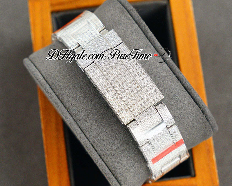 RF 126333 ETA A2824 Orologio da uomo automatico 40mm Cassa con diamanti Colori Quadrante con scritta araba Pavé di diamanti Completamente ghiacciato Bracciale in acciaio 904L Orologi Puretime C07E5