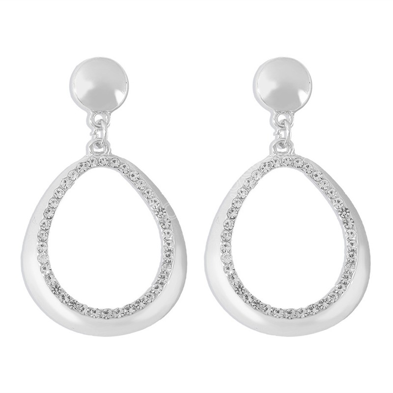 Exquisite Kristall-Oval-Metall-Ohrhänger für Frauen, Hochzeit, Braut-Statement, Retro-Piercing-Ohrringe, Schmuckzubehör