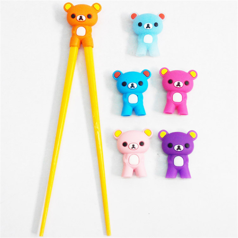 Cosqueiros de animais Treinando Helper Silicone Urso Chop-Stick Learning Head Helpers for Kids Adults