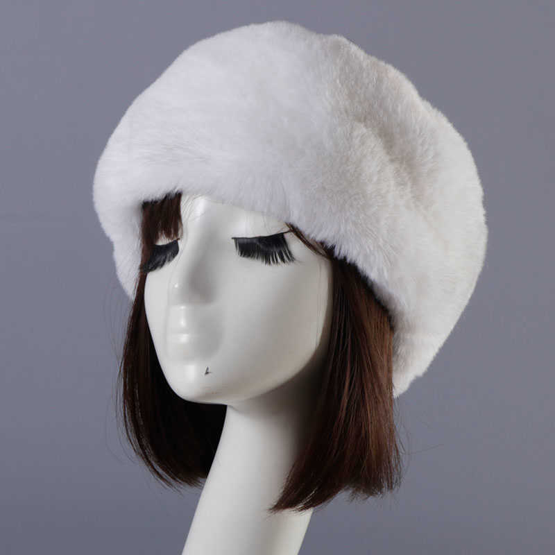 Autres accessoires de mode Casquettes de cyclisme Masques Femmes Hiver Faux Lapin Fourrure Chapeau Élastique Vide Top Chapeaux Fille Haute Qualité Fourrure Bandeau En Plein Air Earwarmer Russe Cool