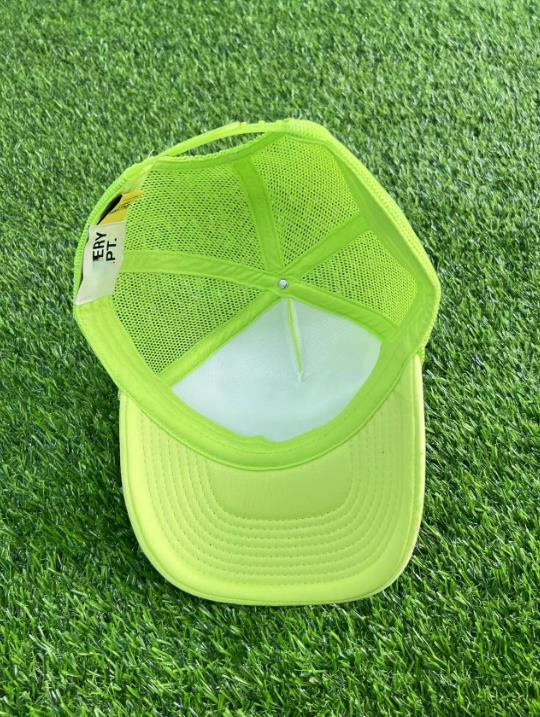 Fluorescent Green Ball Caps Casual Lettering Curved Brim Baseball Cap Fashion Letters Graffiti Hat