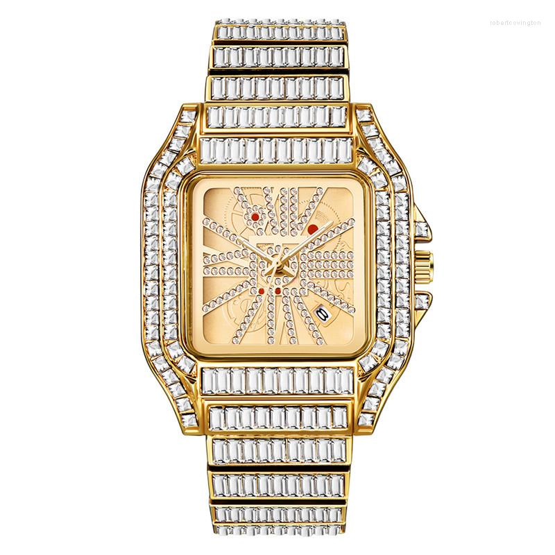 Wristwatches Role Men's Quartz Watches Man Stainless Steel Business Diamond Watch Top Brand Clock Hip Hop Relogio Feminino278e