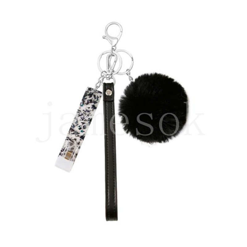 En gros En Cuir PU Poignet avec Porte-clés Party Favor Balle Clés Chaînes Acrylique Silicone Clip ATM Lecteur De Carte Porte-clés DE927