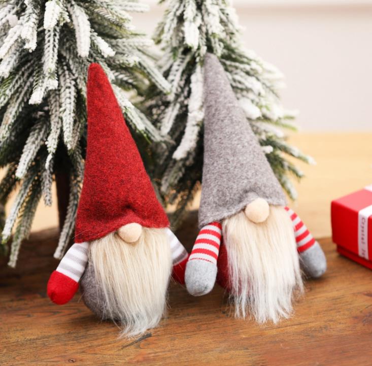 Julhandgjorda svenska gnome skandinaviska Tomte Santa Nisse Nordic Plush Elf Toy Table Ornament Xmas Tree Decorations SN222