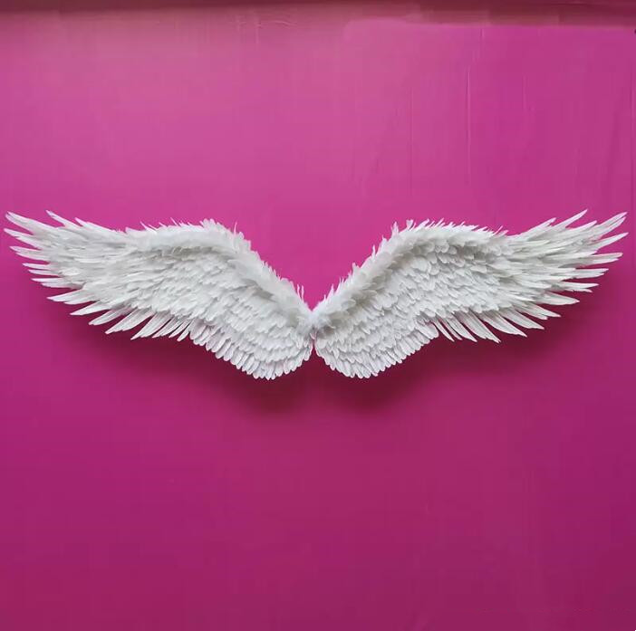 Decora￧￵es de casamento Pink Green Fairy Wings Stage Show Figurino Angel Wings Grand Event Party Party Deco Props 220cm Largura
