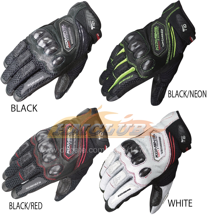 ST483 Professionelle Motorradhandschuhe Racing Carbon Fiber Vollfinger-Straßenhandschuhe KOMINE Four Seasons Unisex-Handschuhe