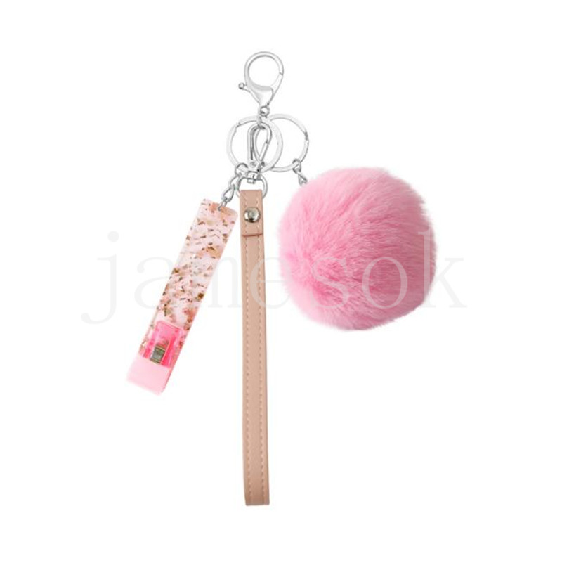 En gros En Cuir PU Poignet avec Porte-clés Party Favor Balle Clés Chaînes Acrylique Silicone Clip ATM Lecteur De Carte Porte-clés DE927