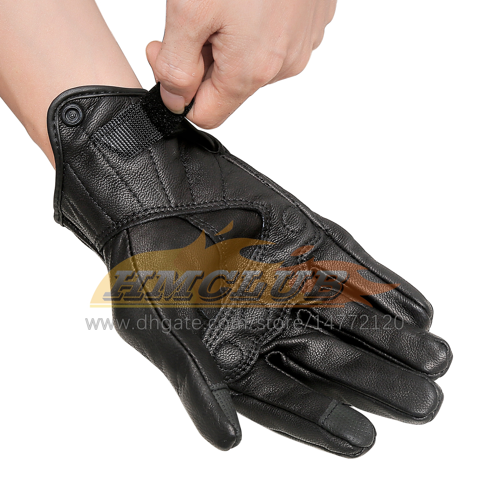 ST188 Gants de moto en cuir de chèvre véritable Équipement de protection de moto Écran tactile Homme Cadeau Gant de cyclisme Racing Guantes