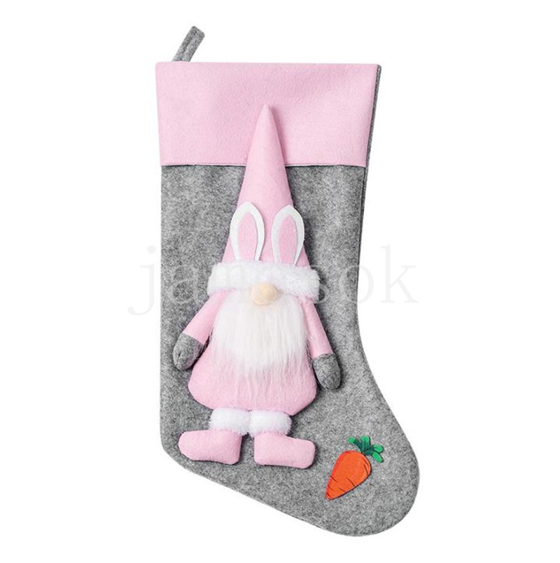 Easter Stocking Party Decoration Faceless Doll Strumpor Pendant Candy Present Storage Bag Hanging Decors DE923