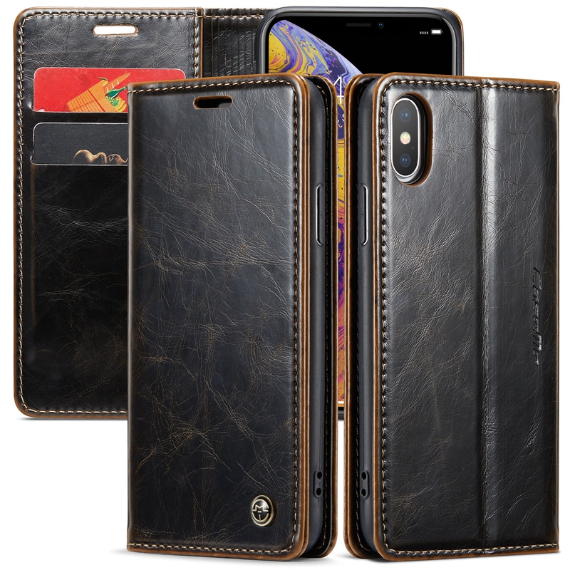 Zamknięcie kasemu ssanie skórzanych portfeli na iPhone 14 pro Max plus 13 12 mini 11 x xs xr 8 7 6 szalone konno Uchwyt biznesowy Flip Cover Magnetyczna karta kredytowa gniazdo