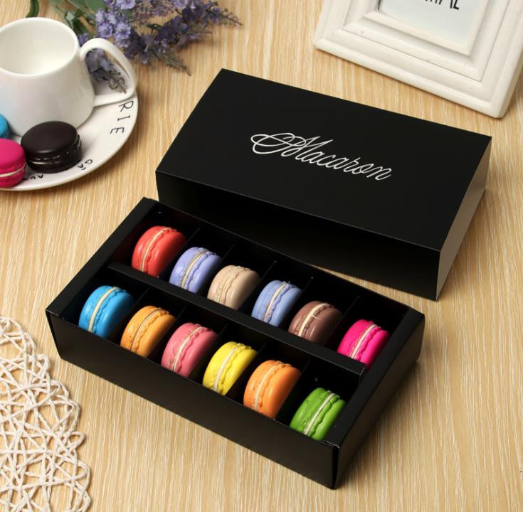 La scatola colorata di macaron contiene 12 cavità 20x11x5 cm Imballaggi alimentari Regali Scatole di carta feste prodotti da forno Cupcake Snack Caramelle Biscotti Muffin SN212