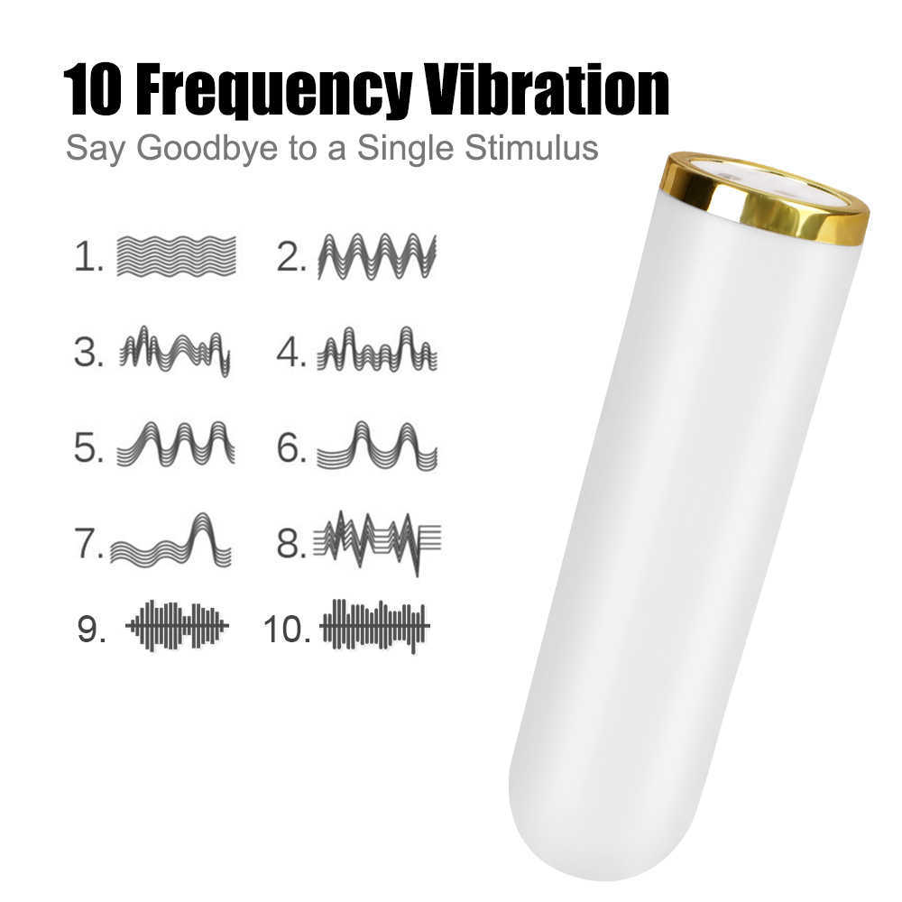 Vibrateurs 10 Fréquence Mini Bullette puissante Vibrateur USB Charge G Spot Nipple Clitoris Stimulator Sex Toys for Women Female Masturbator 1115