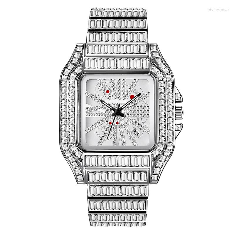 Wristwatches Role Men's Quartz Watches Man Stainless Steel Business Diamond Watch Top Brand Clock Hip Hop Relogio Feminino278e