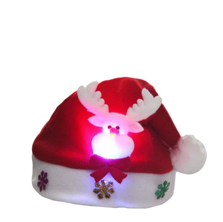 Julhattar god jul vuxen barn led ljus upp mössa jultomten snögubbe älg barn hatt jul present dhl sn5029