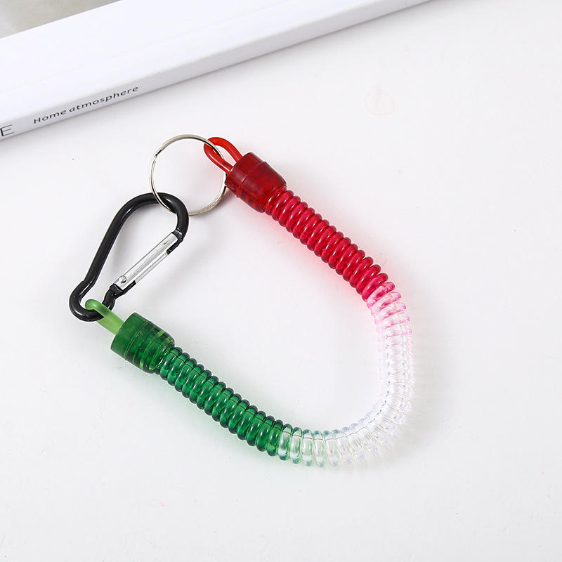 Elastic Telescopic Waist Spring Lanyard Straps Keychain Alloy Key Chain Work Card Cell Phone Anti loss Safety Rope Hook