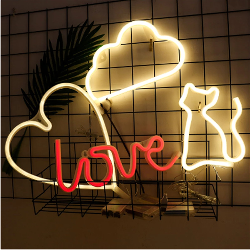 LED Neon Night Light Art Sign Wall Room Home Party Bar Cabaret Wedding Decoration Christmas Gift Wall Hanging Fixtures Wallpaper i3085