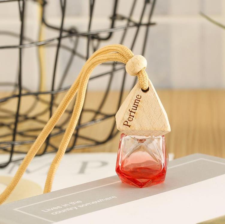 Car Perfume Bottle Pendant Essential Oil Diffuser Diamond Colored Bag Clothes Ornaments Air Freshener Pendants Empty Glass Bottles fragrance SN215