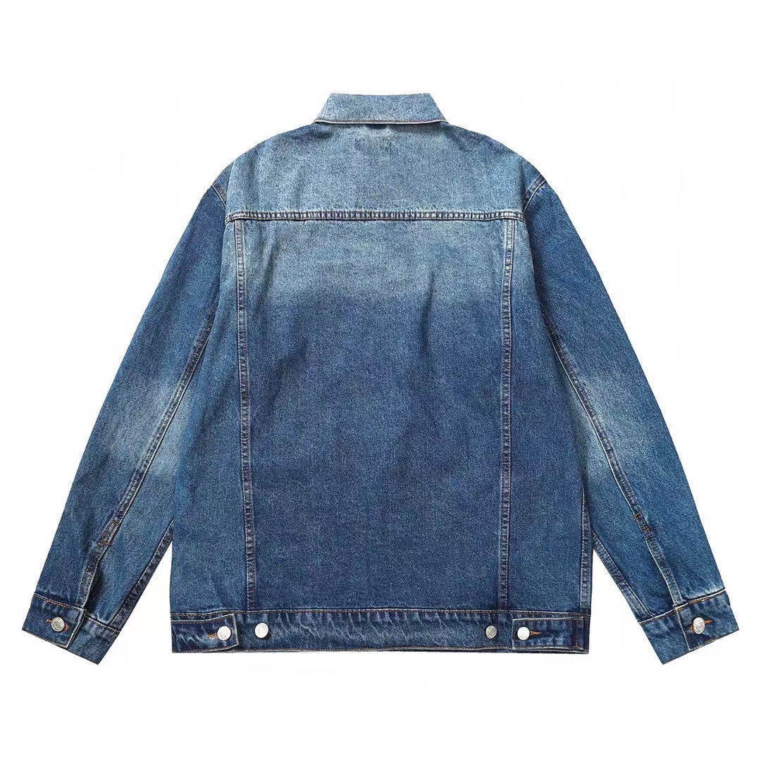 Dam Designer helbokstäver Jackor Denim Kvinna Korta kappor Höst Vårstil Slim For Lady Jacka Kappa Med Knapp Bokstäver Klassiska kläder S-XL E199