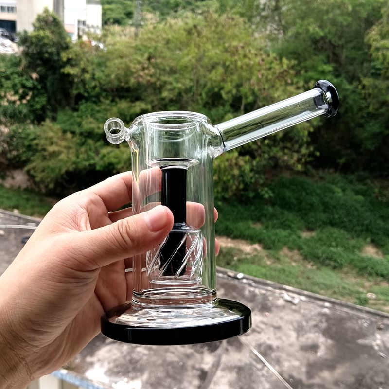 Mini narghilè Bong in vetro nero Heady Dab Rigs tubi d'acqua spessi Tabocco con giunto da 18 mm