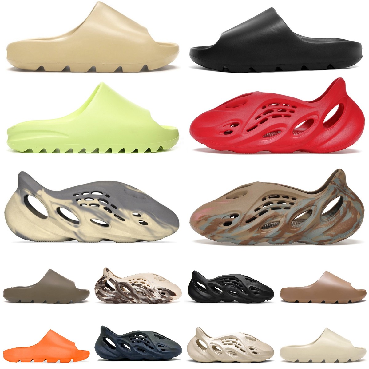 NEW Designer Slippers Men Woman slider Foam Runner Vermillion Mineral Blue Onyx Pure Sandals Slide Slipper Ochre Bone Resin Clog Desert Ararat runr slides shoe 36-45