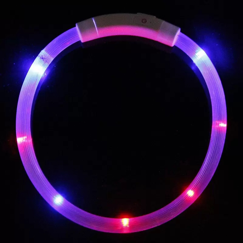 USB -Ladung Haustiere Hundekragen LED Outdoor Luminous Safety Haustierhund Licht Verstellbares LED Blitzer Welpenkragen Vorräte