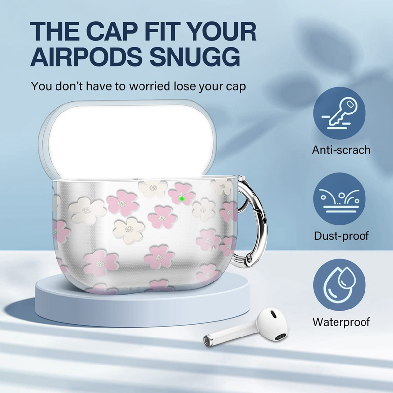 حالات زهرة بريق بريق لـ AirPods Pro 2 Air Pods 3 1 2 أزياء الأذن IMD Soft TPU Air Pod Pod Pro2