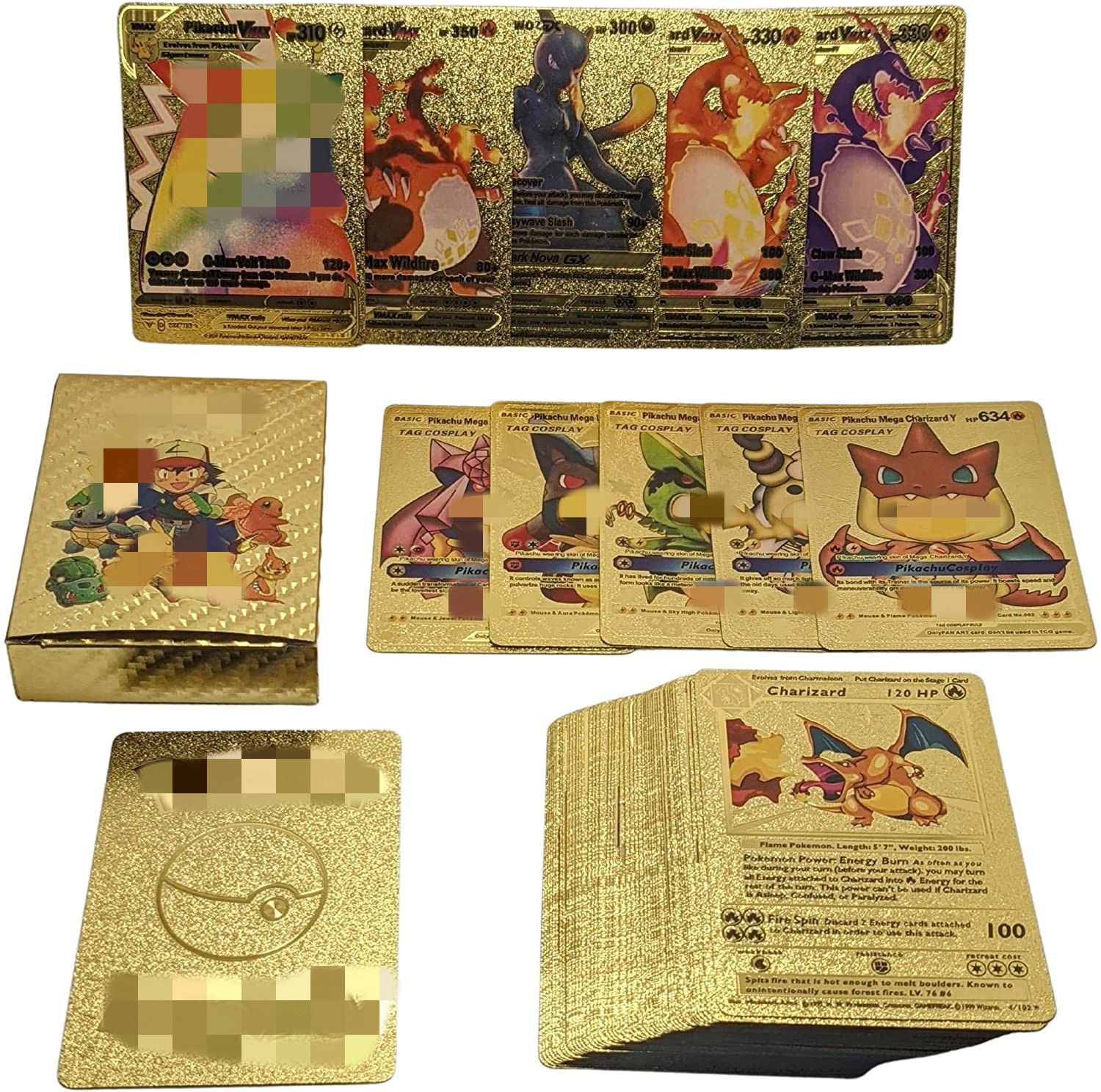 Kortspel Anime Cartoon Elf Bronzing Card Gold Foil Cards Battle