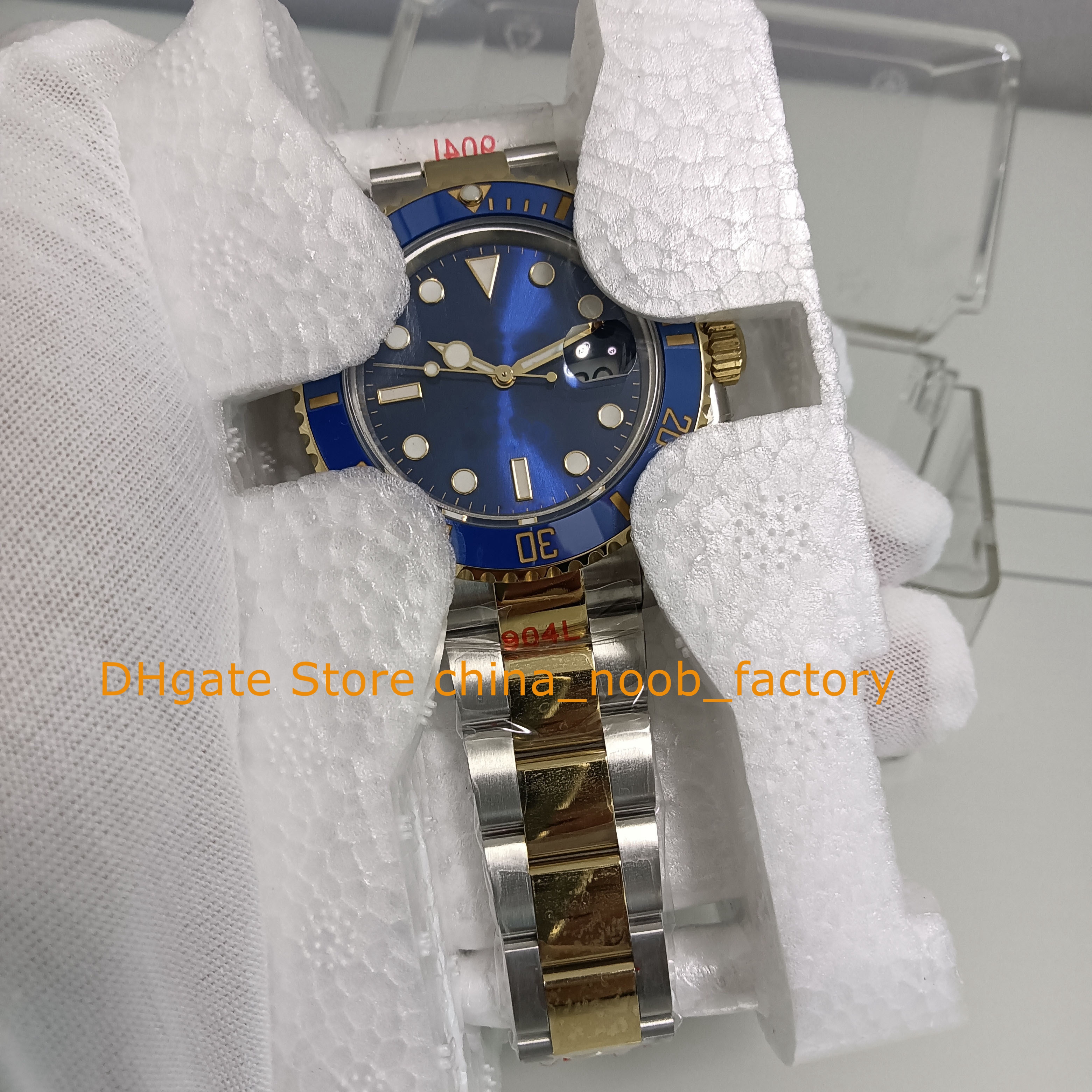 7 orologi in stile per uomo automatico da uomo 40 mm 2tone 18k giallo oro 904l in acciaio blu ceramico gmf cal.3135 orologio da polso da polso impermeabile