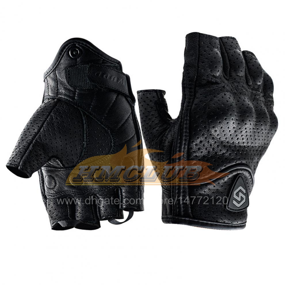 ST287 gants respirants pour moto professionnel Faux cuir noir Protection des articulations demi-doigt gants pour le cyclisme