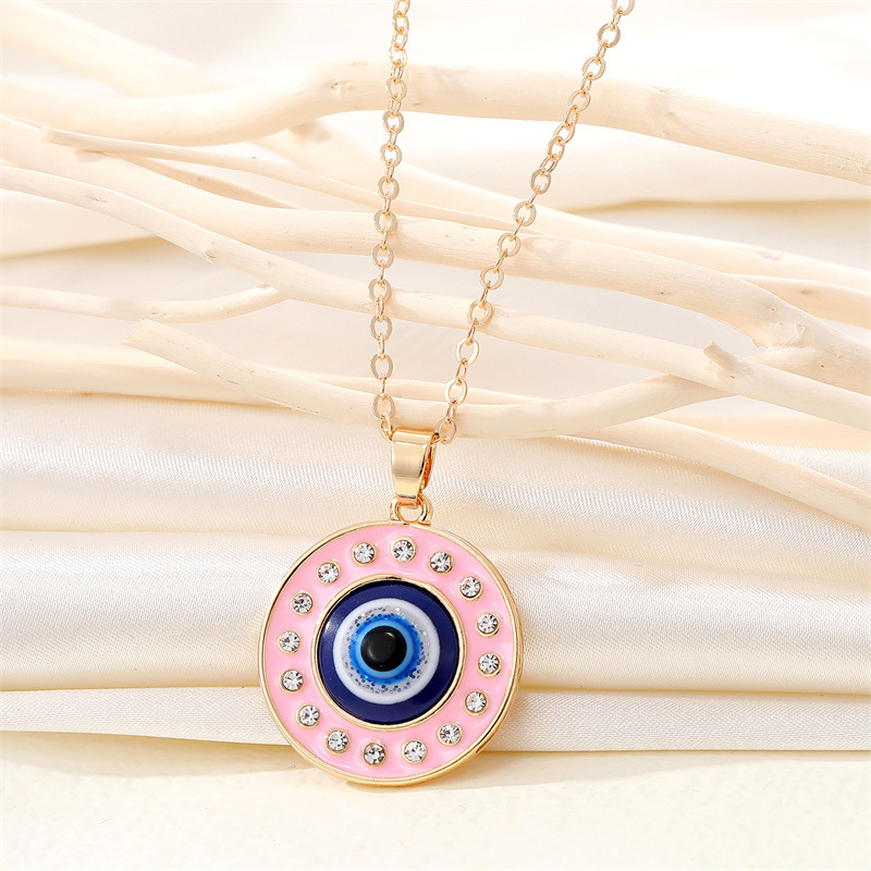 Collana vintage Boho Evil Eye donna Coppia regalo Lega etnica Olio Turchia Blue Eye Ciondolo catena Girocollo Gioielli da sposa feste