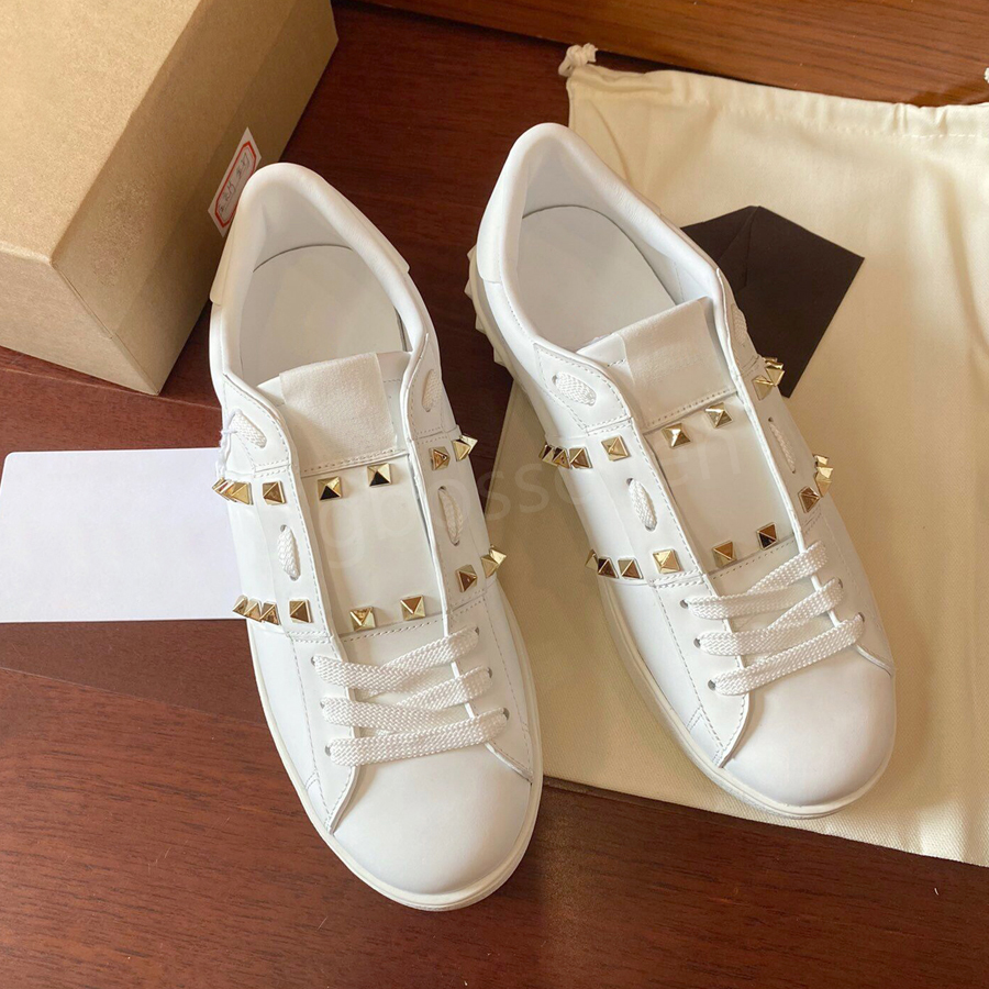 Tennisschoenen met veters sneakers heren dames casual schoenen luxe designer sneaker mode dikke bodem vetersluiting splitsen klinknagels comfortabele zwart witte hardloopschoenen