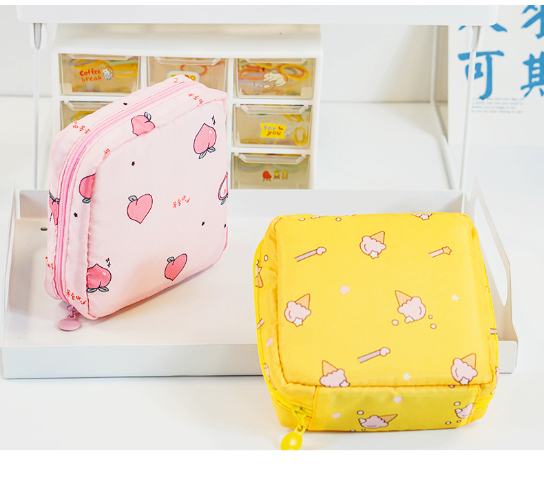 Kvinnor Tampon Storage Bag Sanitary Pad Pouch Servett Kosmetiska v￤skor Organiser Ladies Makeupbag Girls Tampon Holder Organisat￶rer SNDWLL-02