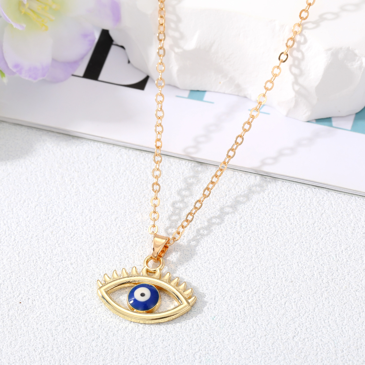 Émail Evil Eye Pendentif Collier Pour Femmes Creux Turc Chanceux Bleu Rouge Eye Choker Colliers Clavicel Chaînes Bijoux De Fête