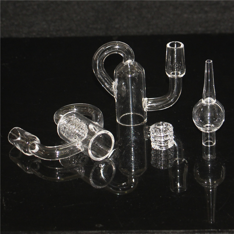 Fumer Diamant Noeud Boucle Quartz Bangers 10mm 14mm Mâle 90 Degrés Recycleur Quartz Banger Clous Pour Verre Bongs Dab Rigs