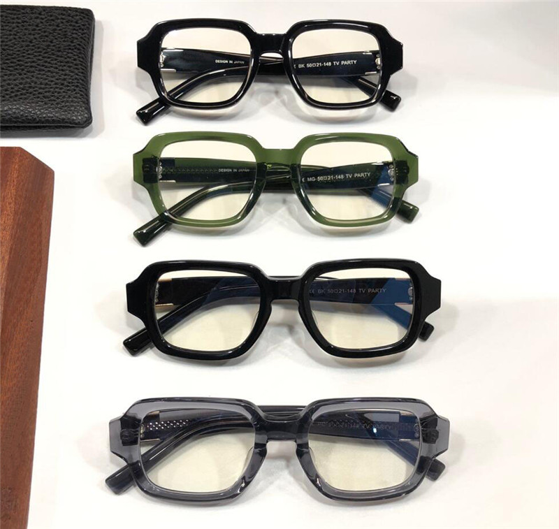 새로운 패션 디자인 스퀘어 프레임 광학 안경 TV 파티 레트로 간단하고 넉넉한 스타일의 고급 안경은 처방전 렌즈를 수행 할 수 있습니다.