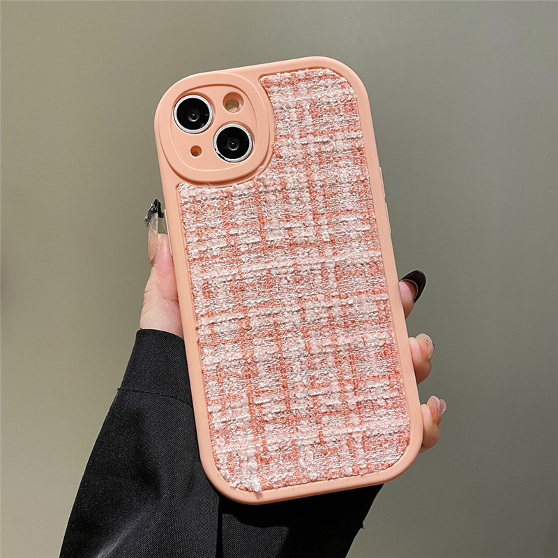 Étuis en flanelle en tissu pour iPhone 14 pro max Plus étui de téléphone portable 13 12 11 mini Xs XR Xsmax 7 plus coque arrière en TPU