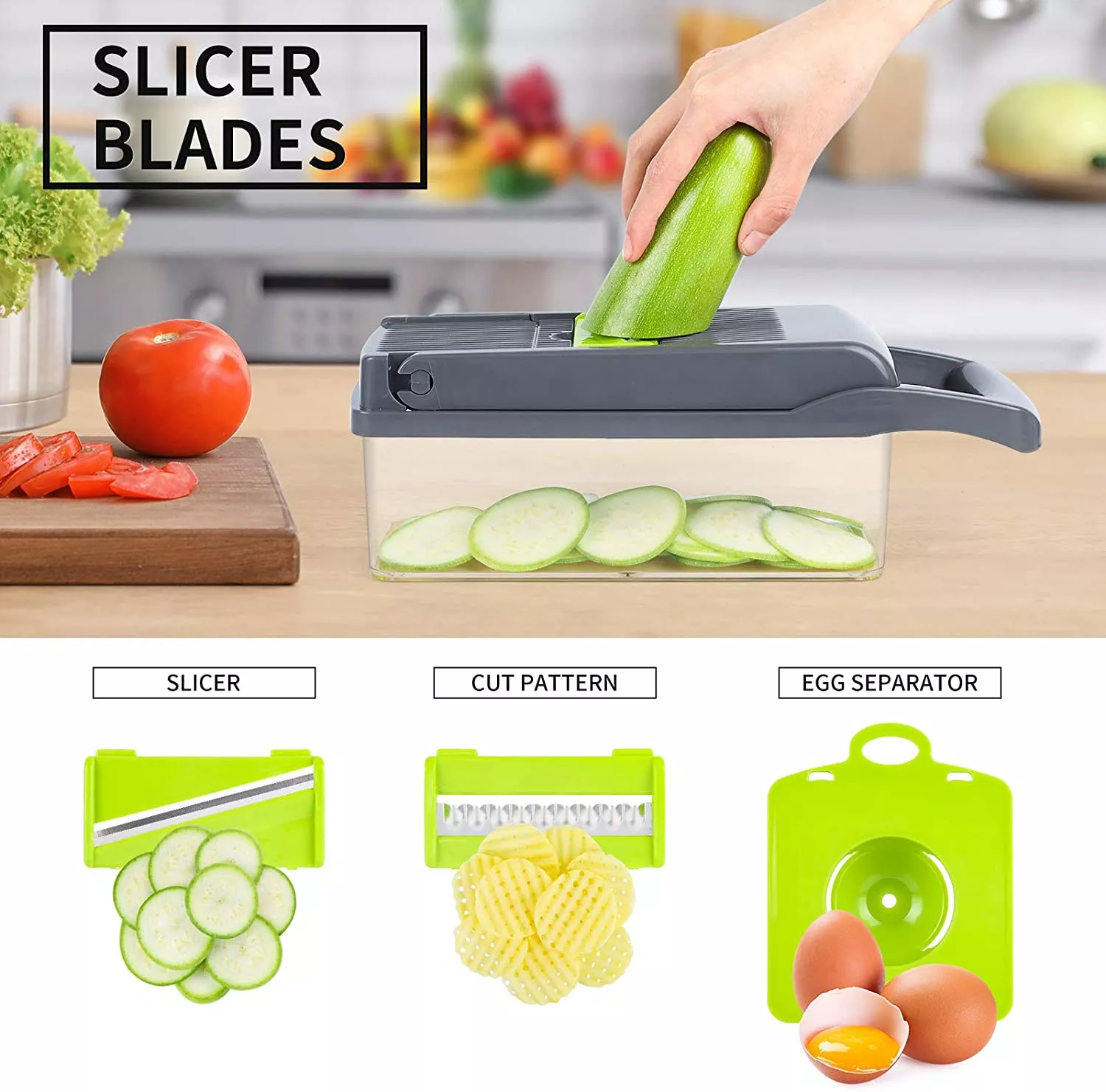 14 In 1 multifunctionele groentesnijder Slicer met mand Potato Chopper Carrot Slicers Gadgets Keukenaccessoires SS1116