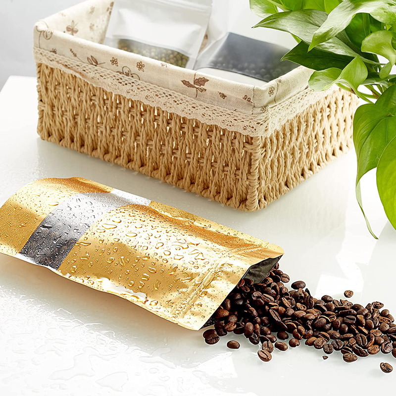 Золотая алюминиевая фольга Сумка Сумка с матовой упаковкой для пищевой продовольственной упаковки с витриной самостоятельной пластиковой застежки-молнии LX5268