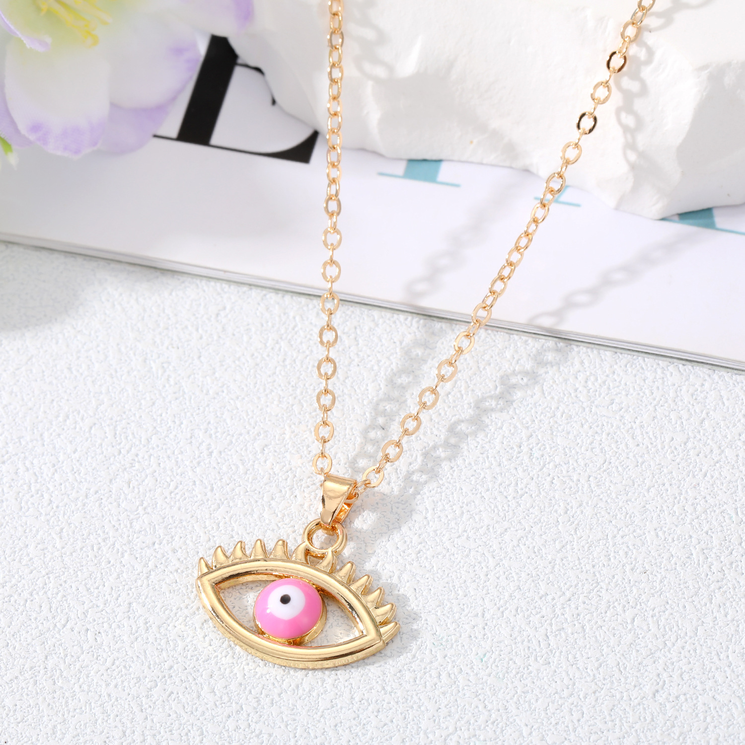 Émail Evil Eye Pendentif Collier Pour Femmes Creux Turc Chanceux Bleu Rouge Eye Choker Colliers Clavicel Chaînes Bijoux De Fête