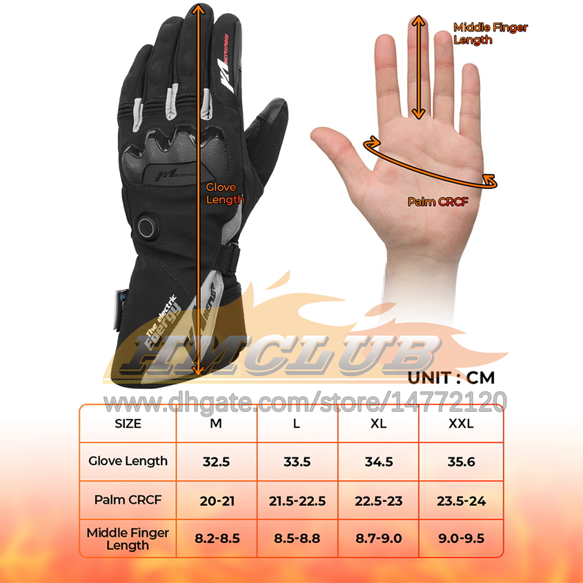 ST201 قفازات دراجة نارية مدفوعة شتاء دراجة نارية دافئة دراجة نارية موتو مدفوعة بالماء قفازات حرارية قابلة لإعادة الشحن