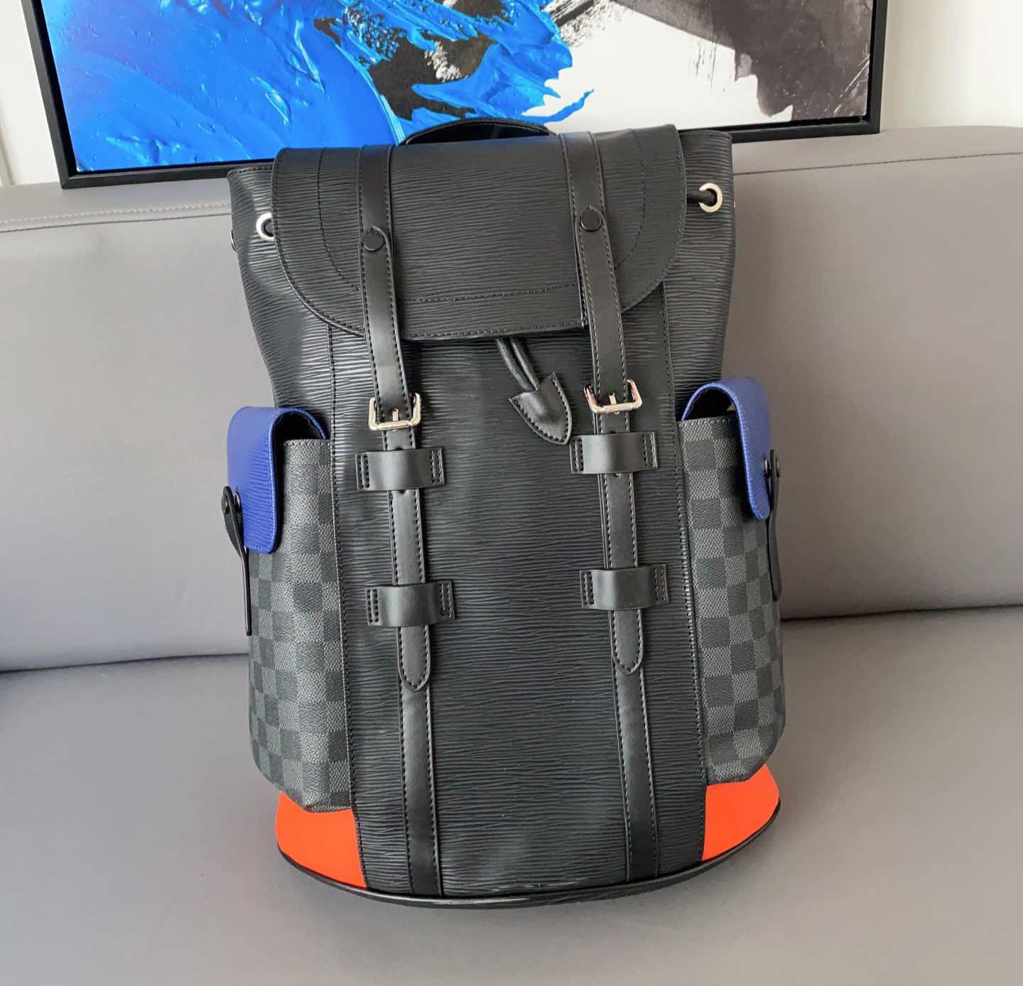 Designer Bag Unisex Backpack Backpacks Getextureerd 7A Top Fashion Bags Schoolbag Men Women Outdoor Backpack voor Travel Lady Handbags1727