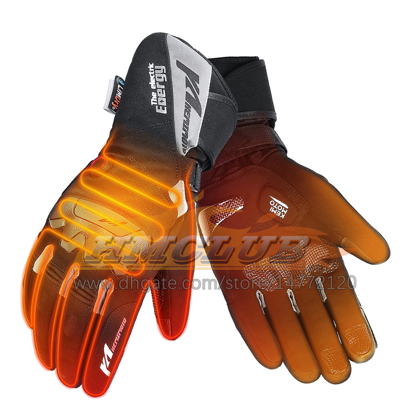 ST201 Beheizte Motorradhandschuhe Winter Warme Motorrad Moto Beheizte Handschuhe Wasserdichte wiederaufladbare Heizung Thermohandschuhe für Schneemobil