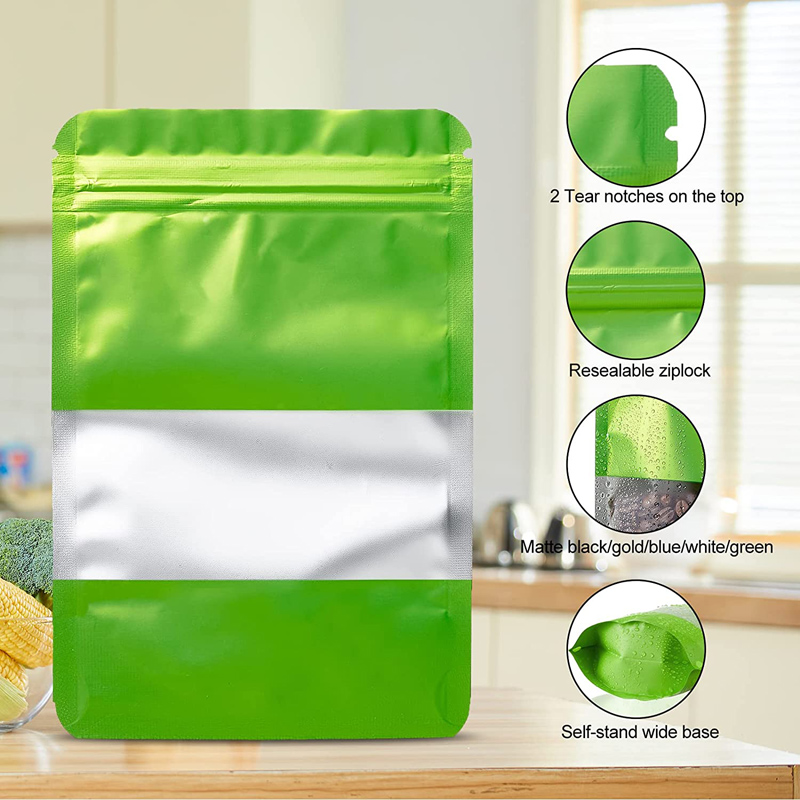 Bolsa de papel alumínio verde-alumínio