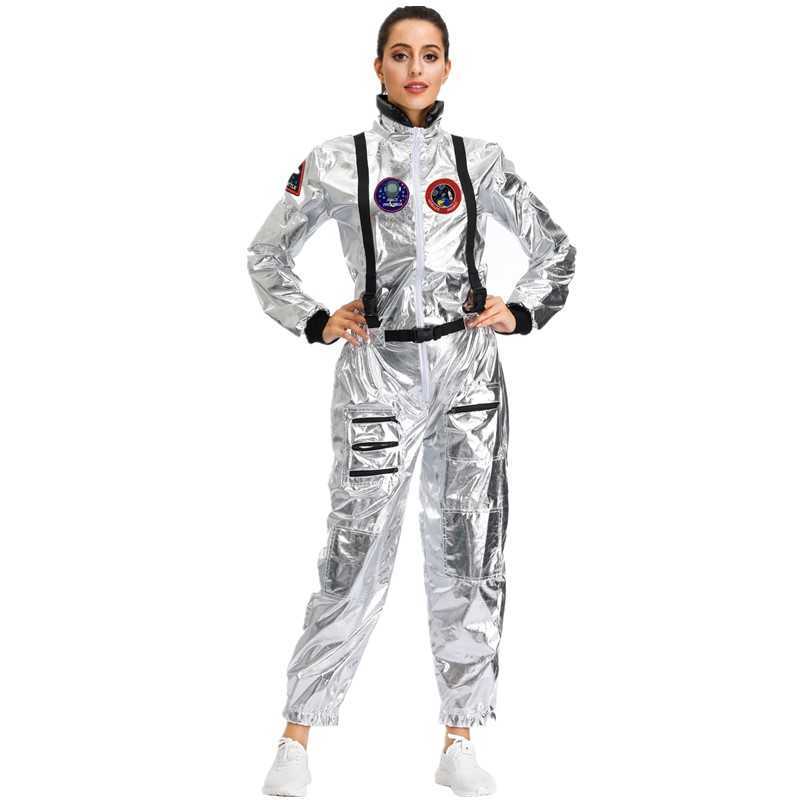 Cosplay perucas traje de astronauta para casais espaço terno role play vestir-se pilotos uniformes halloween cosplay festa macacão t2211165541411