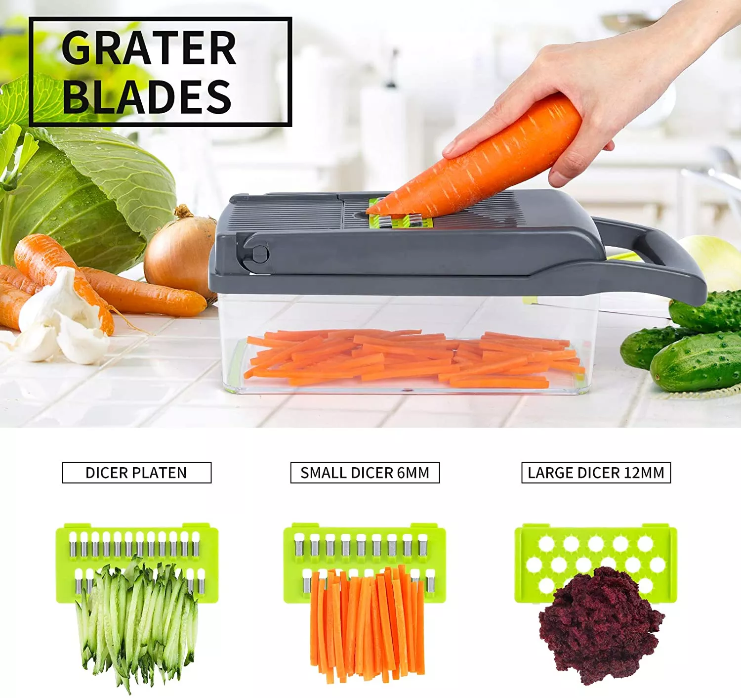 14 In 1 Multifunctional Vegetable Cutter Slicer With Basket Potato Chopper Carrot Grater Slicers Gadgets Kitchen Accessories SS1116