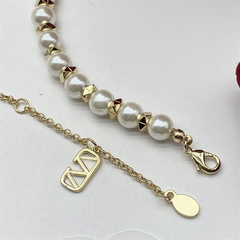 Colliers de perles à la mode pour femmes, marque en or, de styliste, bijoux de fête, chaîne avec lettre 260d, nouvelle collection