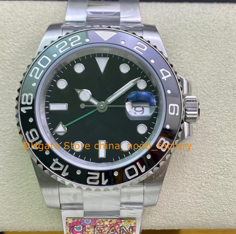 男性用の時計自動時計メンズ40mm 904Lスチールセラミックベゼルブラックダイヤルクリーンサファイアガラスカル。