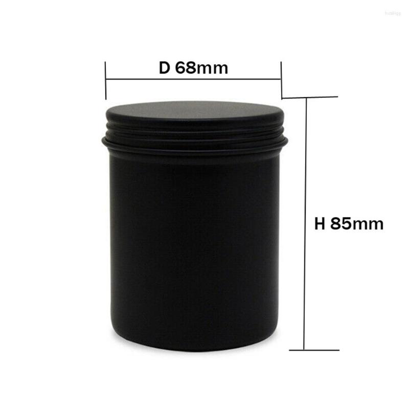 Bottiglie di stoccaggio Barattoli di candela in metallo nero opaco rotondo da 200 ml Contenitori vuoti Contenitori di latta kit di fusione cera DIY330n