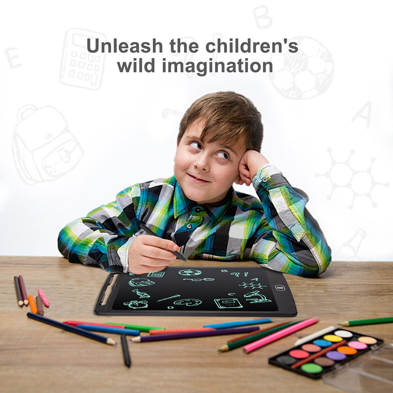 لوح كتابة بشاشة LCD مقاس 12 بوصة لوحة رسم إلكترونية لوحة خربش رقمية ملونة بخط اليد هدية للأطفال والكبار لحماية العيون